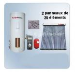 Kit solaire 400 Litres + 2 panneaux 25 tubes + station