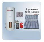 Kit solaire 400 Litres + 2 Panneaux 20 Tubes + Station